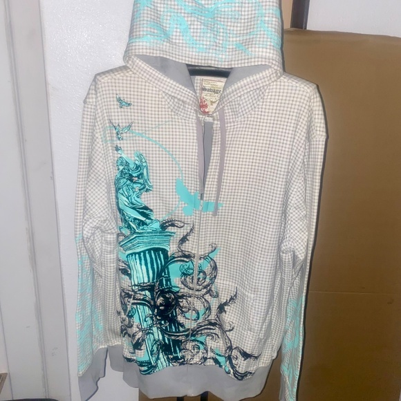 Savage Vintage Embellished Hoodie Sz XL - Picture 3 of 10